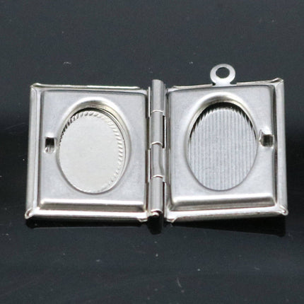 1/5/10/25 pcs STAINLESS STEEL Book Locket Pendant Charm - 20x27mm 4.3mm thickness - Pendant Charm