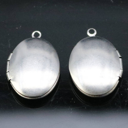 1/5/10/25 pcs STAINLESS STEEL Plain Oval Locket Pendant Charm - 16x24mm 5mm thickness - Pendant Charm