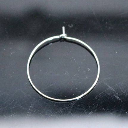 NEW 24 pcs - 25mm 1 inch STAINLESS Steel Wine Glass Hoops Simple Hoop Earwires Earrings