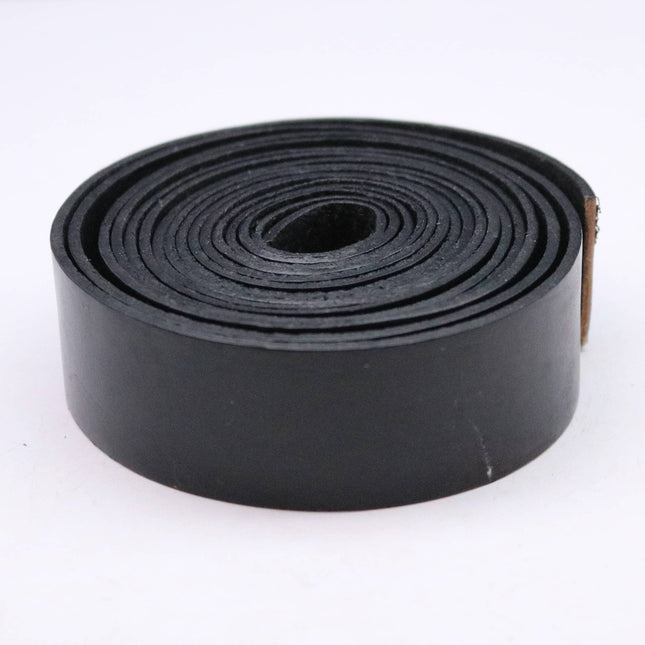 1 inch x 84" Black Genuine Leather Strap - Premium Quality Real Leather - 7 Feet Long - 1 Inch / 25mm Flat Strip