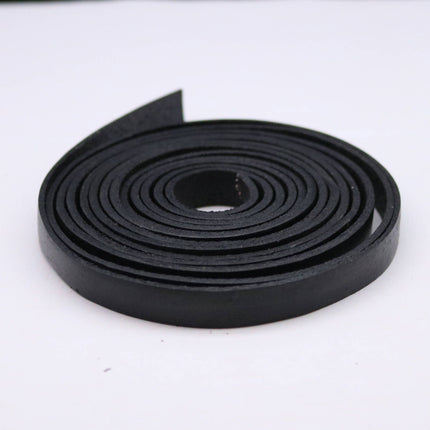 3/8 inch 10mm x 84" Black Genuine Leather Strap - Premium Quality Real Leather - 7 Feet Long - 3/8 Inch / 10mm Flat Strip