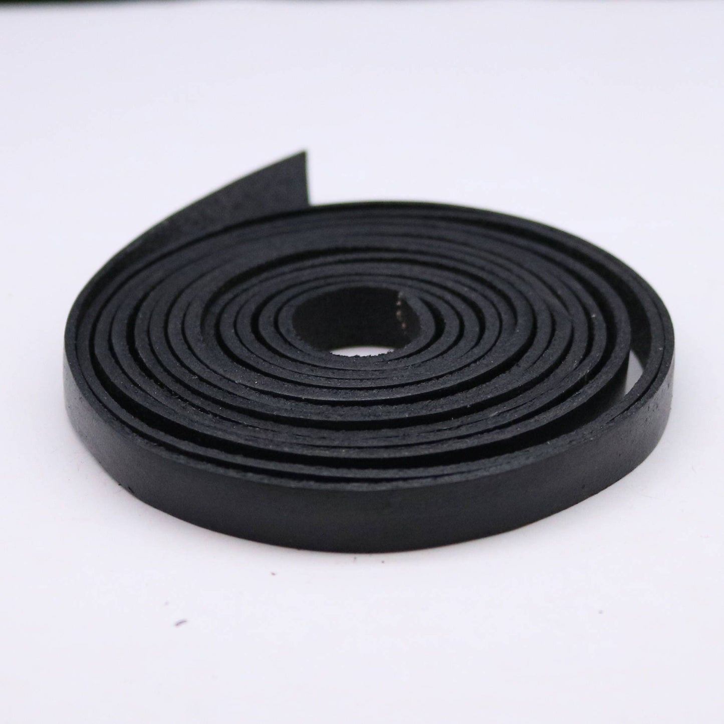 3/8 inch 10mm x 12 inch  Black Genuine Leather Strap - Premium Quality Real Leather - 1/3/5 Feet Long - 3/8 Inch / 10mm Flat Strip -Ship USA