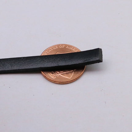 1/4 inch 6mm x 84" Black Genuine Leather Strap - Premium Quality Real Leather - 7 Feet Long - 1/4 Inch / 6mm Flat Strip