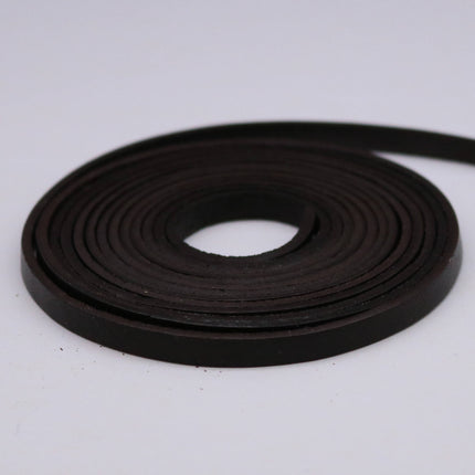 3/16 inch 5mm x 84" Dark Brown Genuine Leather Strap - Premium Quality Real Leather - 7 Feet Long - 3/16 Inch / 5mm Flat Strip