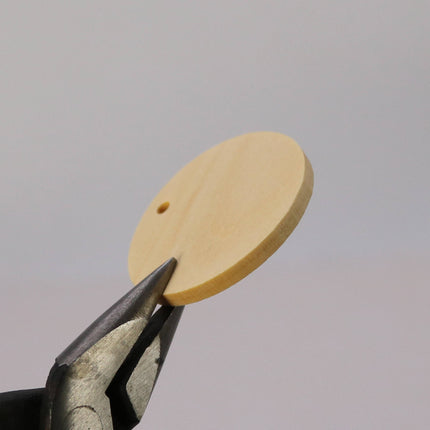 50 pcs of 1 3/8" - 35mm Diameter Unfinished Wood with Hole Blank Pendants - Round Wooden Circle Disc - Smooth Blanks