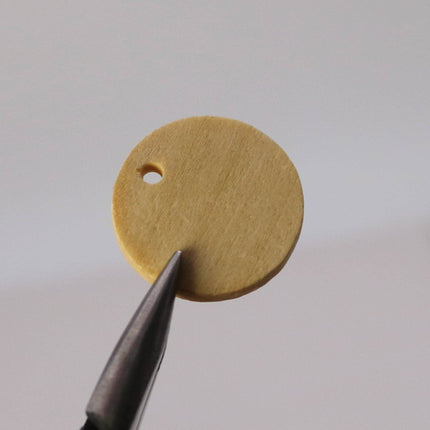 50 pcs of 1 inch - 25mm Diameter Unfinished Wood with Hole Blank Pendants - Round Wooden Circle Disc - Smooth Blanks