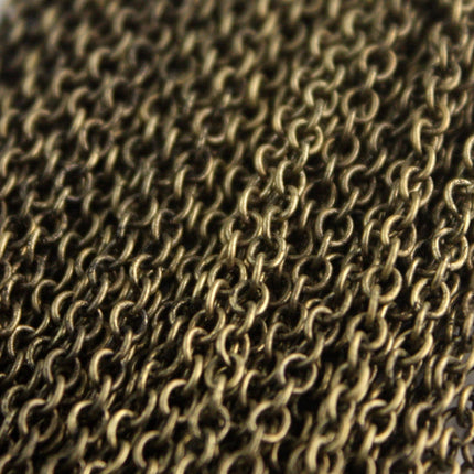 Wholesale 1000 ft spool of VINTAGE Style Antique Brass Finished Round Soldered Cable Chain - 3.4x3.0mm SOLDERED Link - 3430S