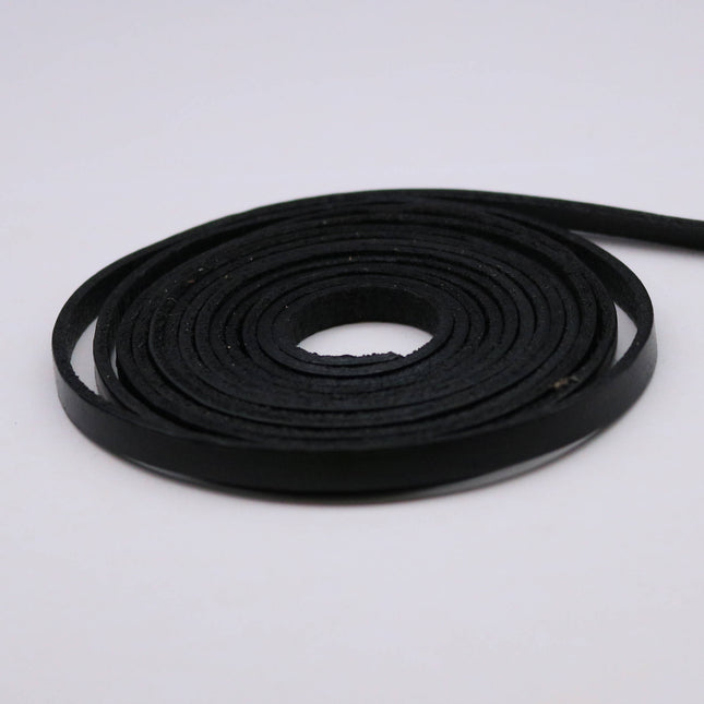 10 yard of 3/16 inch 5mm Black Genuine Leather Strap - Premium Quality Real Leather - 30 Feet Long - 3/16 Inch / 5mm Flat Strip -Ship USA