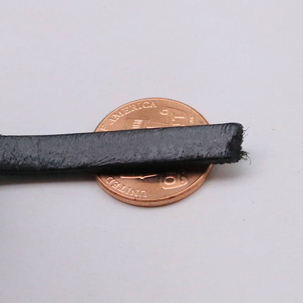 10 yard of 3/16 inch 5mm Black Genuine Leather Strap - Premium Quality Real Leather - 30 Feet Long - 3/16 Inch / 5mm Flat Strip