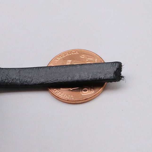 10 yard of 3/16 inch 5mm Black Genuine Leather Strap - Premium Quality Real Leather - 30 Feet Long - 3/16 Inch / 5mm Flat Strip -Ship USA
