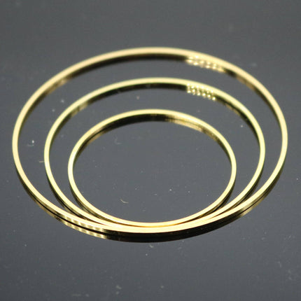 10 pcs Gold Ring Circle - 50mm x 1.2mm (2 inch) - 24K Gold Plated Ring Circle Link Connector Closed Jump Rings
