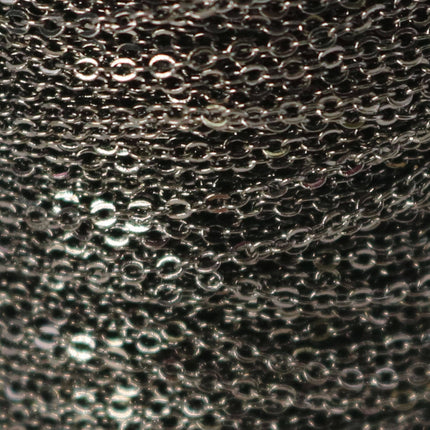 32 feet Gunmetal Plated Micro Flat Chain - 1.5x1.2mm SOLDER Chain - little Small Flat Soldered Cable - 1512F