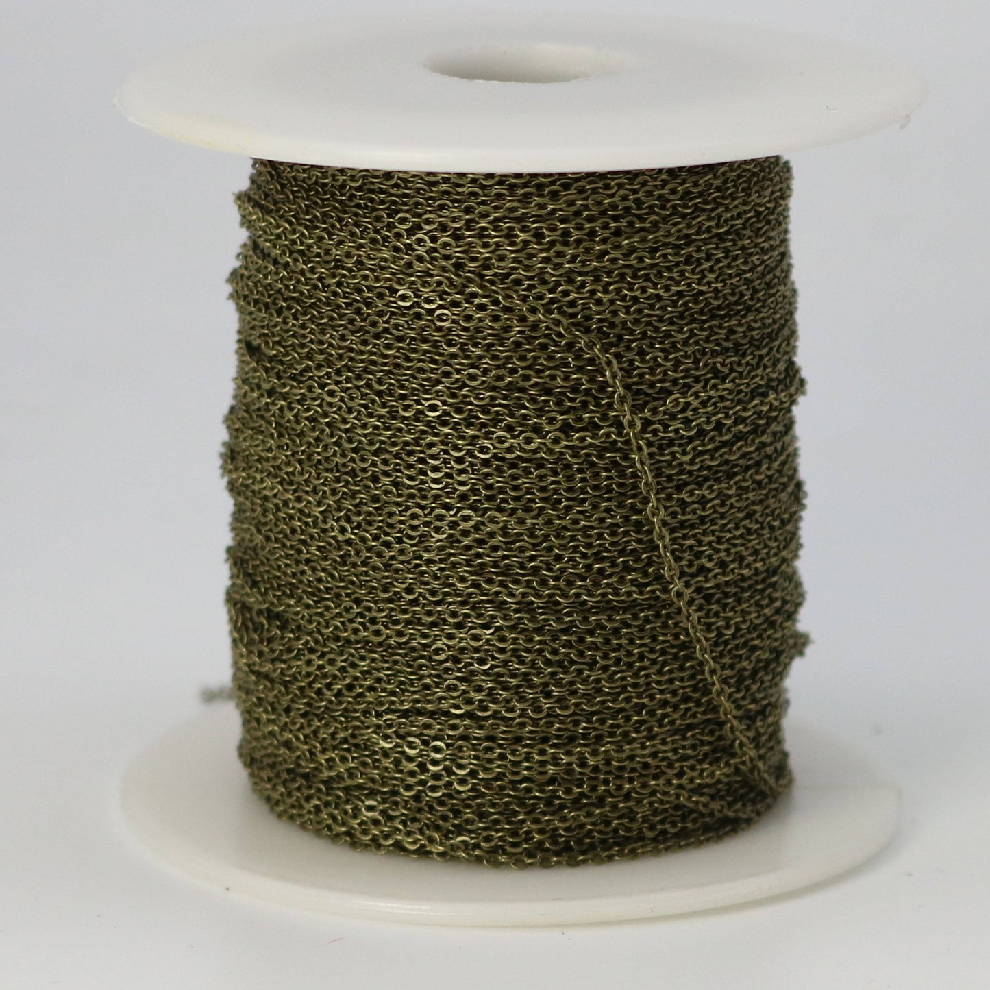 100 feet Antique Brass Micro Flat Chain - 1.5x1.2mm SOLDER Chain - little Oval Small Flat Soldered Cable - Ship from California USA - 1512F