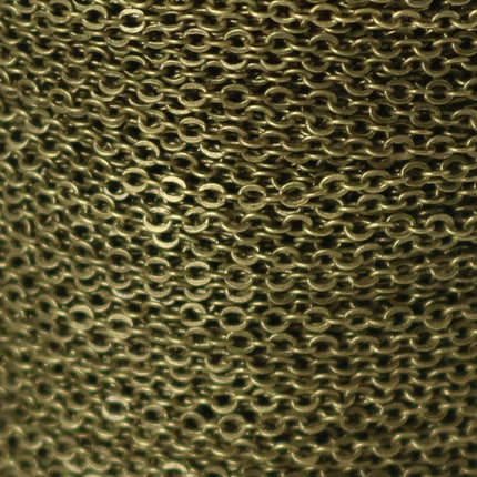 32 feet Antique Brass Micro Flat Chain - 1.5x1.2mm SOLDER Chain - little Oval Small Flat Soldered Cable - 1512F