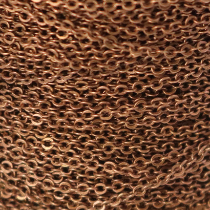 10  feet Antique Copper Micro Flat Chain - 1.5x1.2mm SOLDER Chain - Little Small Flat Soldered Cable - 1512F