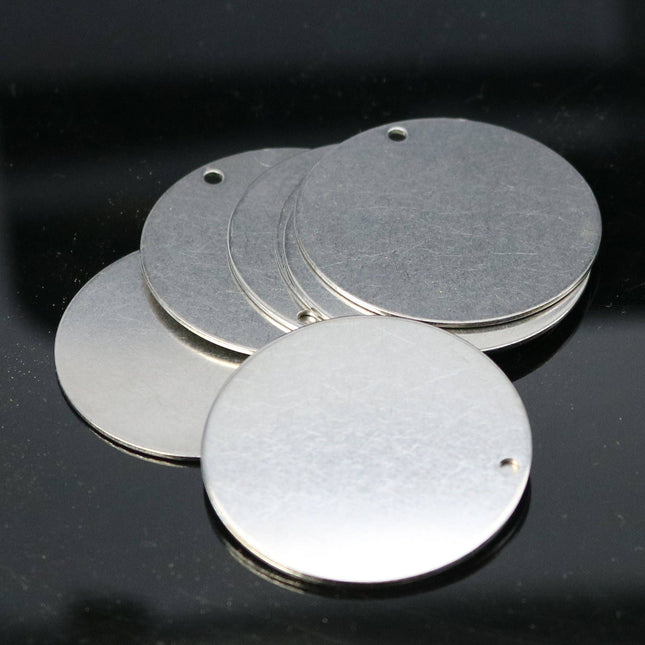 5 pcs of 1-9/16" Stainless Steel Stamping Blanks Disc - 1-9/16 inch 40 mm 18 gauge 1.0mm thickness - Blank Stamping Metal Flat Discs Tags