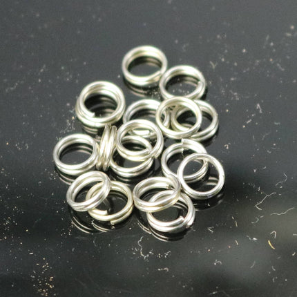 6mm Stainless Steel Split Rings - Surgical Steel - 100 pcs - 6mm x 0.7mm - 1/4" x 21G