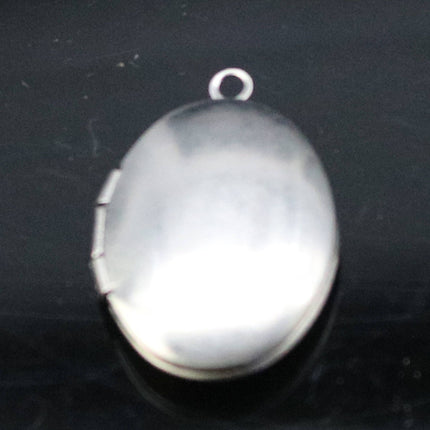 1/5/10/25 pcs STAINLESS STEEL Plain Oval Locket Pendant Charm - 16x24mm 5mm thickness - Pendant Charm