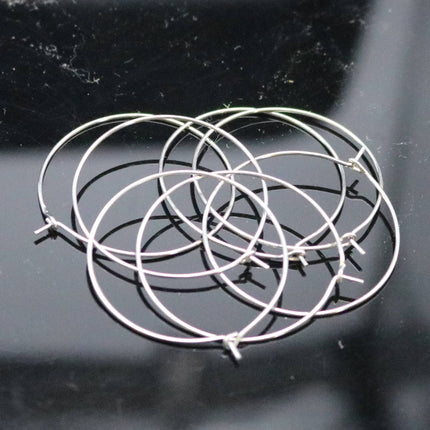 NEW 24 pcs - 30mm 1 3/16 inch STAINLESS Steel Wine Glass Hoops Simple Hoop Earwires Earrings