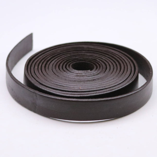 9/16 inch 15mm x 84" Dark Brown Genuine Leather Strap - Premium Quality Real Leather - 7 Feet Long - 9/16 Inch / 15mm Flat Strip