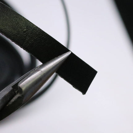 3/8 inch 10mm x 12 inch  Black Genuine Leather Strap - Premium Quality Real Leather - 1/3/5 Feet Long - 3/8 Inch / 10mm Flat Strip