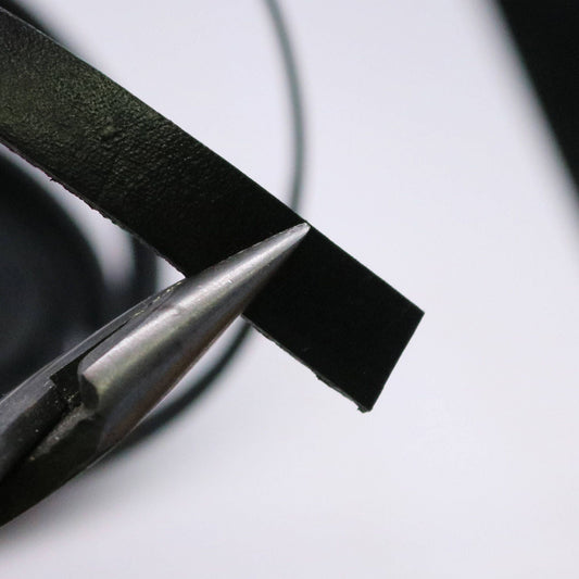 3/8 inch 10mm x 12 inch  Black Genuine Leather Strap - Premium Quality Real Leather - 1/3/5 Feet Long - 3/8 Inch / 10mm Flat Strip -Ship USA