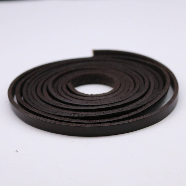 1/4 inch 6mm x 84" Dark Brown Genuine Leather Strap - Premium Quality Real Leather - 7 Feet Long - 1/4 Inch / 6mm Flat Strip