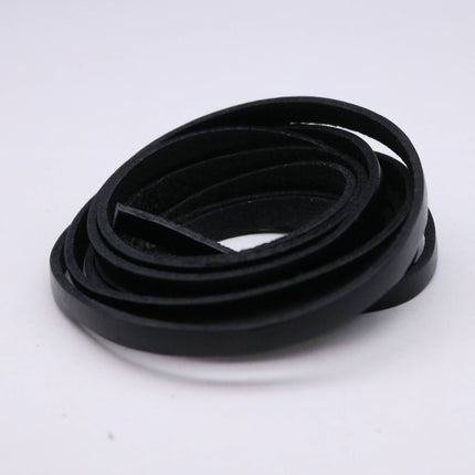 1/4 inch 6mm x 84" Black Genuine Leather Strap - Premium Quality Real Leather - 7 Feet Long - 1/4 Inch / 6mm Flat Strip