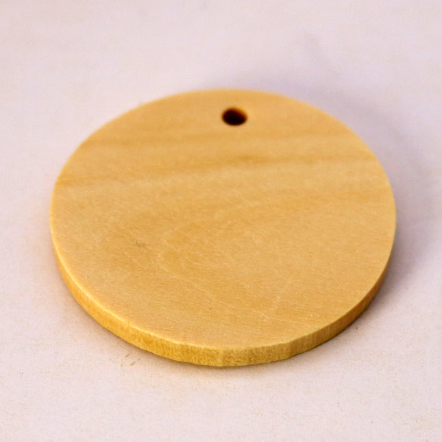 50 pcs of 1 3/8" - 35mm Diameter Unfinished Wood with Hole Blank Pendants - Round Wooden Circle Disc - Smooth Blanks