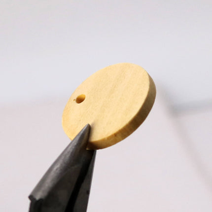 50 pcs of 1 inch - 25mm Diameter Unfinished Wood with Hole Blank Pendants - Round Wooden Circle Disc - Smooth Blanks