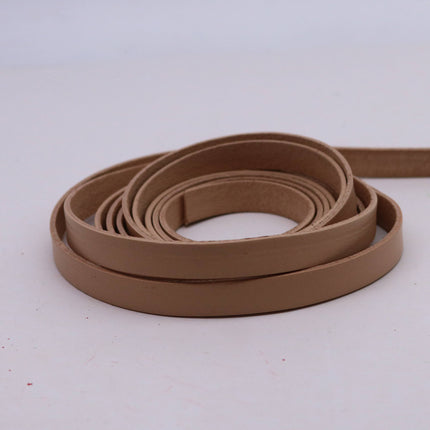 3/8 inch 10mm x 12/36 inch Light Brown Genuine Leather Strap - Premium Quality Real Leather - 1/3 Feet Long - 3/8 Inch / 10mm Flat Strip