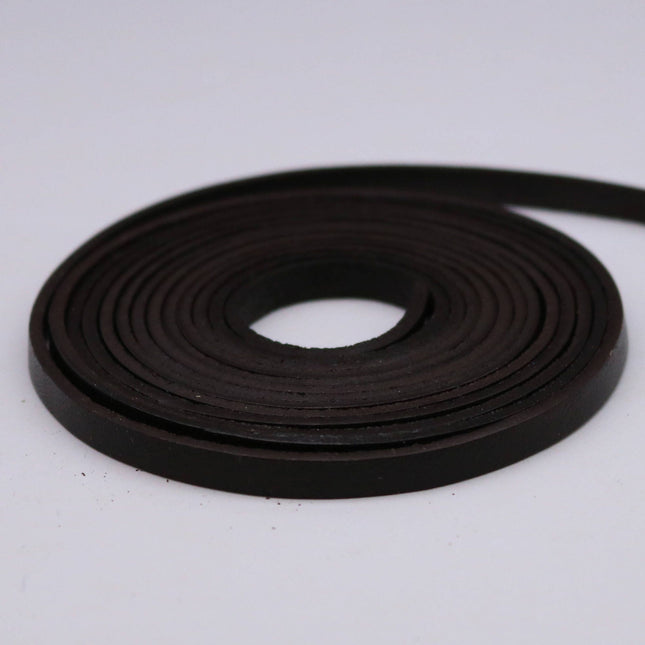 10 Yard - 3/16 inch 5mm Dark Brown Genuine Leather Strap - Premium Quality Real Leather - 30Feet Long - 3/16 Inch / 5mm Flat Strip -Ship USA