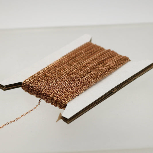 RAW Brass Chain  , 100 ft of Tiny Flat Soldered Necklace Wholesale Cable Chain - 2mm 2x1.4mm - Free Adequate Jumpring 200pcs - C214F