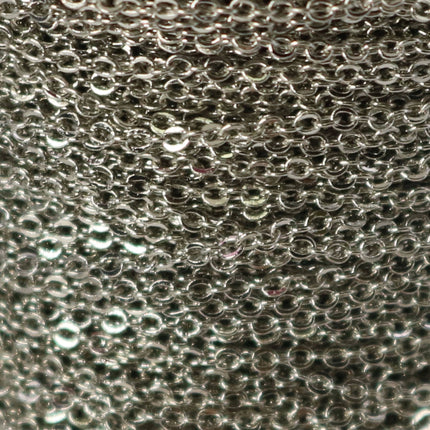 32 feet Rhodium Plated Micro Flat Chain - 1.5x1.2mm SOLDER Chain - little Oval Small Flat Soldered Cable - 1512F