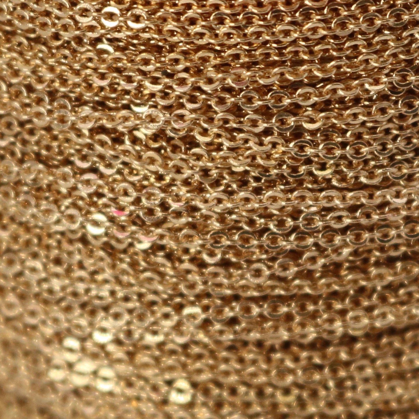 32 Ft. Non Tarnish Flat Cable Chain - Pinky Gold Micro Flat Chain - 1.5x1.2mm SOLDER - Anti Tarnish Free Resistant Cable - AT1512F