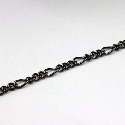 New Fancy Figaro Chain Sample 3 feet Spool of Gunmetal figaro chain 6x3mm Links - 63Fig