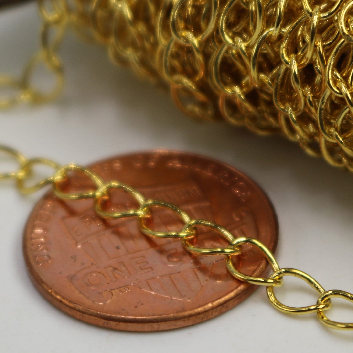 32 ft Gold Plated SOLDER Curb Chain EXTENDER Chain - 3.8x4.5mm Soldered Link - 3845CU