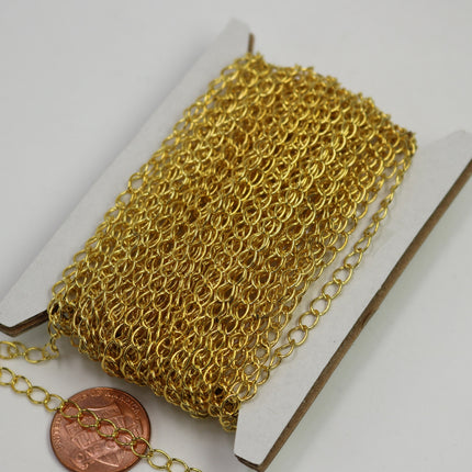 10 ft Gold Plated SOLDER Curb Chain EXTENDER Chain - 3.8x4.5mm Soldered Link - 3845CU