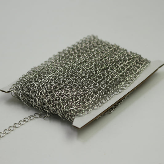 100 Feet Rhodium SOLDER Curb Chain EXTENDER Chain Antique Silver - 3.8x4.5mm Soldered Link - 3845CU