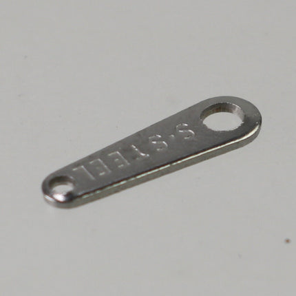 50pcs of STAINLESS Steel Chain Necklace Bracelet Clasp Terminal Connector Tag with Mark "S.STEEL" - 10x3mm