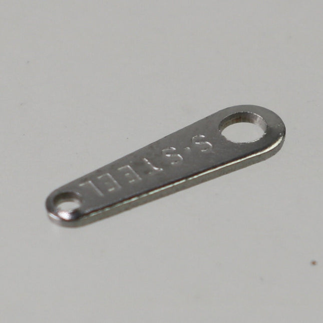 50pcs of STAINLESS Steel Chain Necklace Bracelet Clasp Terminal Connector Tag with Mark "S.STEEL" - 10x3mm