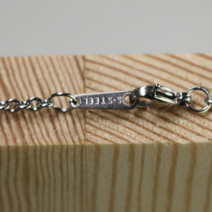 50pcs of STAINLESS Steel Chain Necklace Bracelet Clasp Terminal Connector Tag with Mark "S.STEEL" - 10x3mm