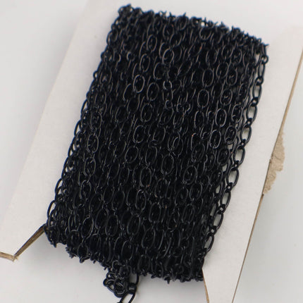 10 feet spool of Long and Short (1 and 1) Chain SOLDERED Chain Necklace Bracelet Black Chain - 6x3mm 4x3mm Soldered 3429LS11