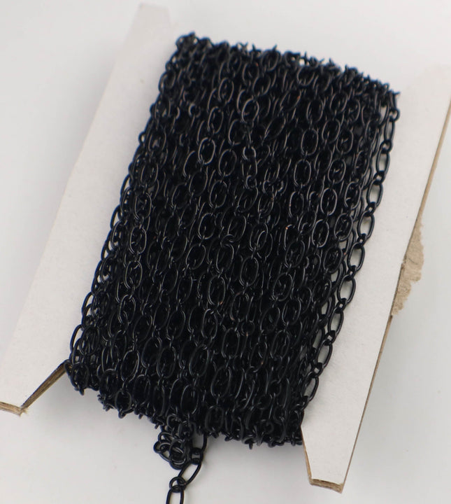 10 feet spool of Long and Short (1 and 1) Chain SOLDERED Chain Necklace Bracelet Black Chain - 6x3mm 4x3mm Soldered 3429LS11