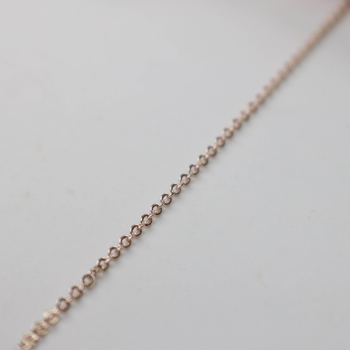 New 10 feet ROSE Gold Plated Tiny Flat Soldered Necklace Dainty Delicate Cable Chain - 2mm 2x1.4mm - Free Adequate Jumpring 10pcs - C214F
