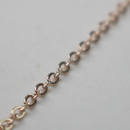 New 32 feet of ROSE Gold Flat Chain - 2.4x1.7mm SOLDER Cable Chain - Rose Gold Plated little Oval Flat Soldered Cable Chain  - 2417F