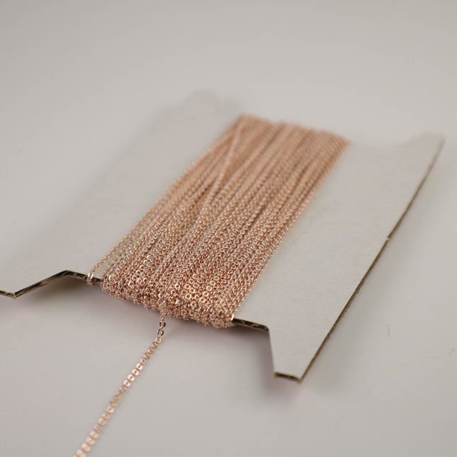 10 feet ROSE Gold Plated Micro Flat Chain - 1.5x1.2mm SOLDER Soldered - little Small Soldered Flat Cable - 1512F