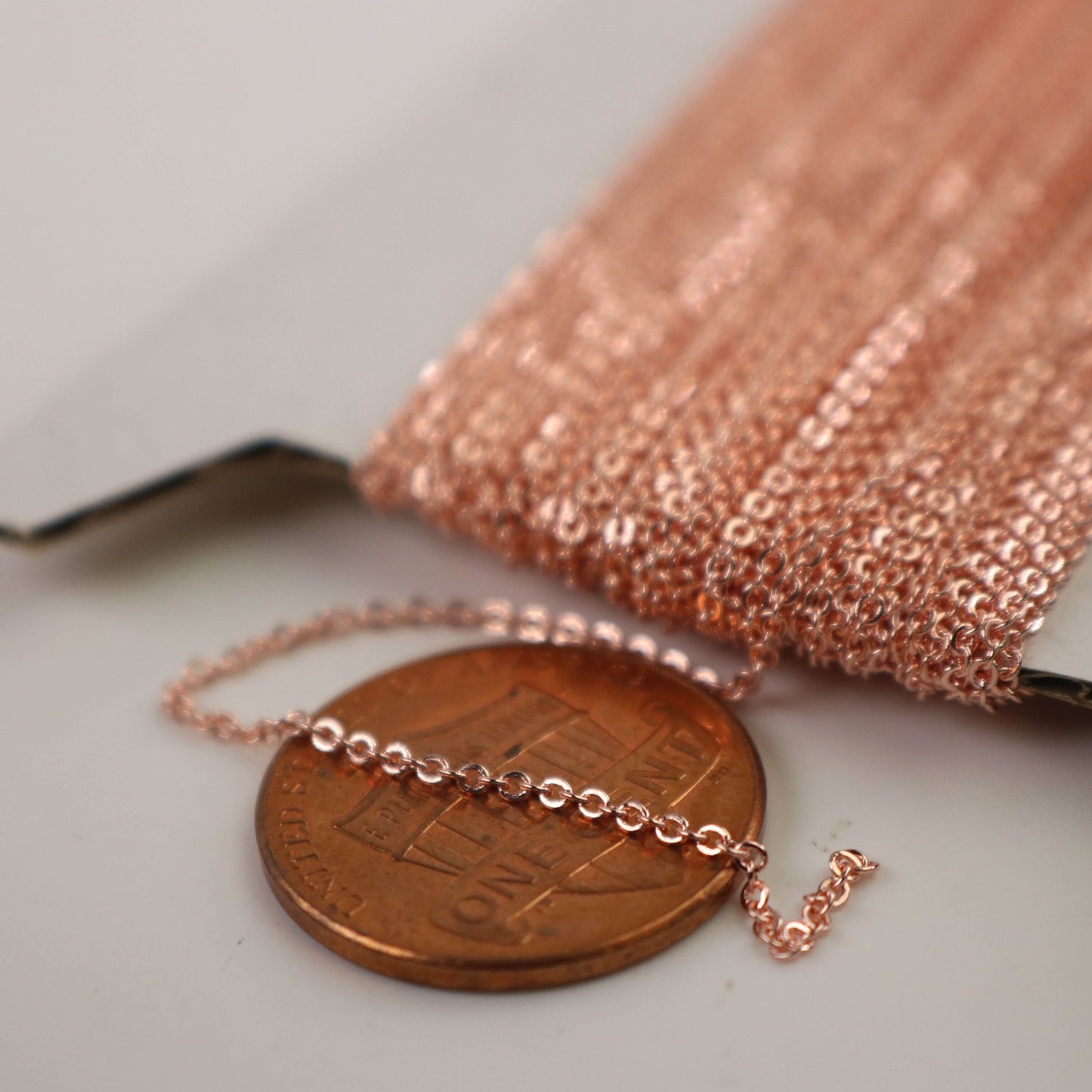 10 feet Bright Copper Micro Flat Chain - 1.5x1.2mm SOLDER Soldered - little Small Soldered Flat Cable - 1512F