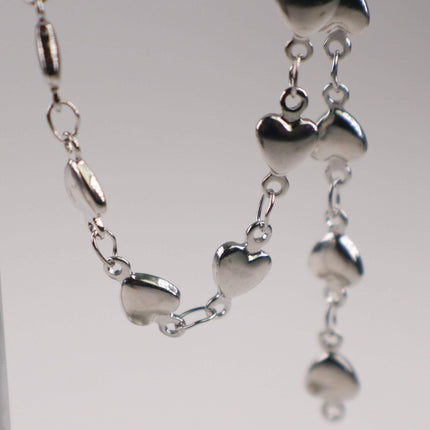 Stainless Steel Handmade Custom Chain - 6x10mm 1.9mm thickness HEART Link Chain, 12/36/120 inch - Necklace Bracelet Soldered Link