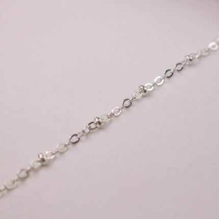 32 ft Sterling Silver Plated Satellite Chain Flat BALL Chain - 3x1.7mm SOLDERED link - Tiny Small Ball Flat Cable Chain - 317FSAT